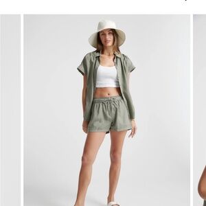 QUINCE Vintage Wash Tencel Camp Shirt and Shorts Set